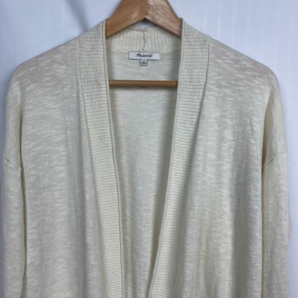 Madewell Bradley Cardigan Sweater‎ Sz XS Ivory Cream Slub Knit Style AI212 - Picture 14 of 14